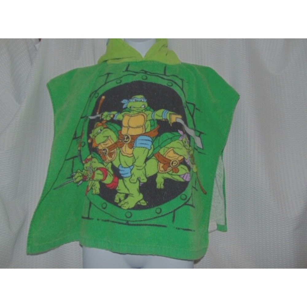 TMNT Ninja Turtles Green Kids Pool or Bath Poncho Towel